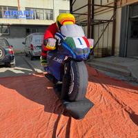 Modèle de moto gonflable de 3 m de longueur pour la décoration d'événements de moto.