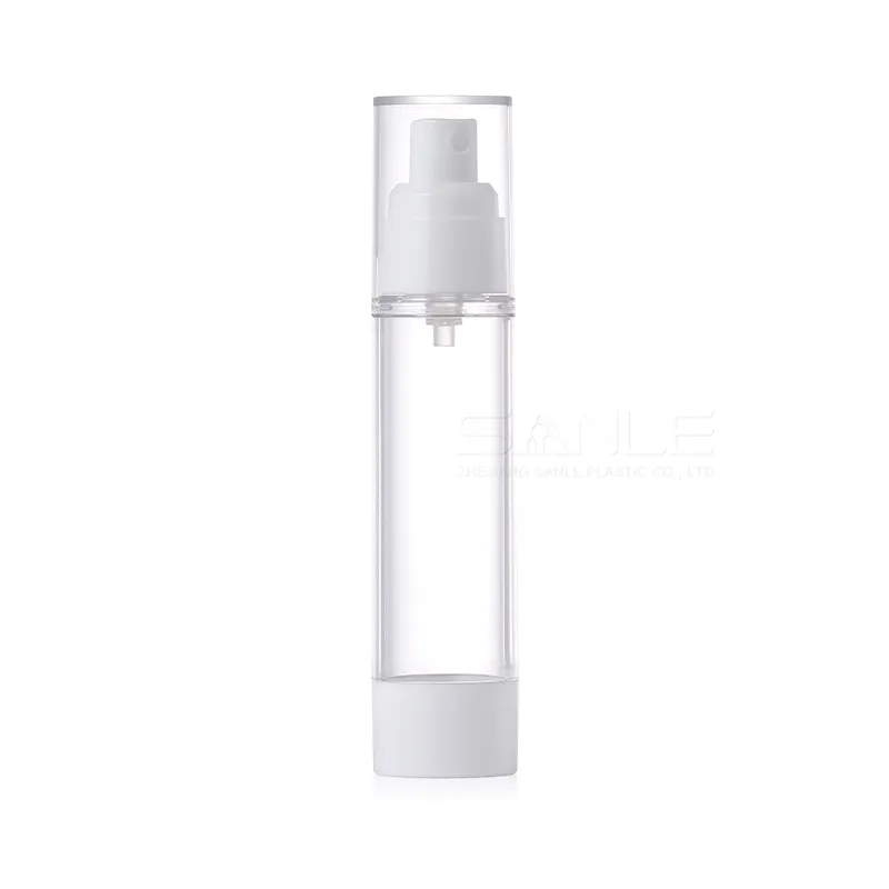 Eco-friendly reutilização 15ml 30ml 50ml loção airless bomba garrafa ouro branco prata emulsão olho creme vácuo garrafa garrafa cosmética