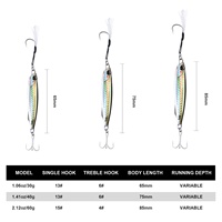 Leurres de pêche, leurre de jigging 20g 30g 40g 60g, leurre métallique lumineux à longue portée pour eau salée, leurre dur pour la pêche en haute mer