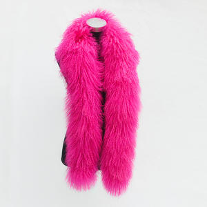 160cm mode mongole agneau fourrure châle moelleux longue étole Tibet agneau fourrure écharpe - Product Image 5