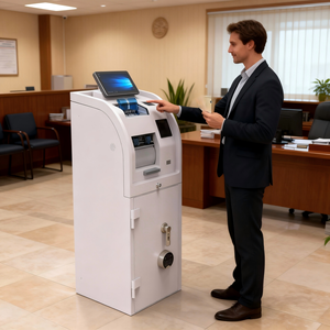 Máquina de Almacenamiento de Efectivo de 10.1 Pulgadas, Máquina de Recolección de Billetes, Máquina de Depósito y Conteo de Efectivo con Impresora de Recibos para Oficina - Product Image 1