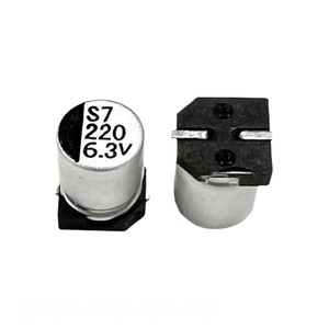 Condensateur SMD à montage en surface 47 µF 20 % 25 V, canal fabricant CS025M470E5APE50V00A, condensateur en aluminium 47 µF - Product Image 1