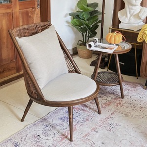 Fauteuil inclinable simple pour <span class=keywords><strong>balcon</strong></span>, confortable <span class=keywords><strong>chaise</strong></span> longue en rotin, ensemble <span class=keywords><strong>table</strong></span> et chaises en rotin, service à thé de loisirs pour l'extérieur - Product Image 2