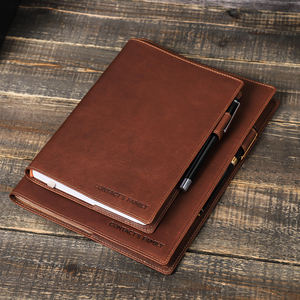 <strong>A5</strong> B5 Custom Leather Book Cover Retro Refillable Wholesale Genuine Leather Journal <strong>Notebook</strong> Planner Cover <strong>with</strong> Pen Slot - Product Image 2
