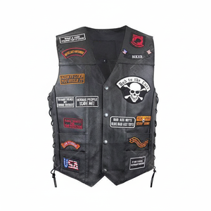 Gilet en cuir de moto unisexe au design personnalisé, coupe-vent et respirant, options de taille plus pour le service OEM/ODM de moto d'été et d'hiver - Product Image 1