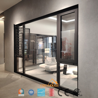 Porte coulissante moderne en aluminium et verre, grand panneau, pour villas de luxe et projets résidentiels haut de gamme