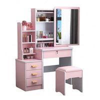Mesa de Maquillaje de MDF en Oferta con Espejo Táctil, Mesas de Vanidad para Dormitorios Pequeños