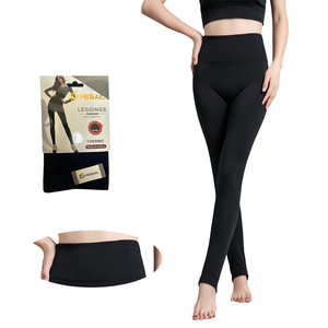 Top Quality tinto in filo invernale tinta unita semplice lungo caldo Leggings ad alta elasticità a vita alta per le donne - Product Image 1
