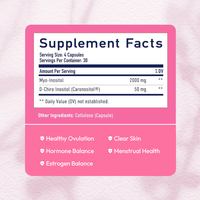 Complément de Myo-Inositol et D-Chiro-Inositol pour l'équilibre hormonal et le soutien ovarien, Vitamines, Rapport 40:1, Capsules végétaliennes, Adulte, 120 unités