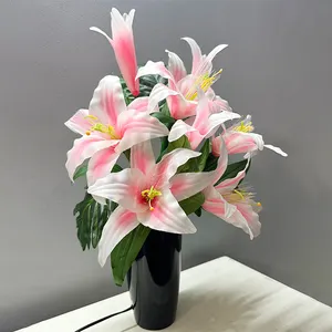 Decorazione dinamica del giglio nuziale lampada a Led novità artistica in fibra ottica fiore decorativo fiore luci fiore lampada a fiori