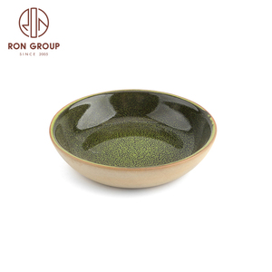 Vente en gros d'<span class=keywords><strong>assiette</strong></span> à soupe profonde <span class=keywords><strong>vert</strong></span> <span class=keywords><strong>olive</strong></span> en terre cuite <span class=keywords><strong>assiette</strong></span> à spaghetti glaçure restaurant vaisselle de mariage <span class=keywords><strong>assiette</strong></span> en céramique - Product Image 3