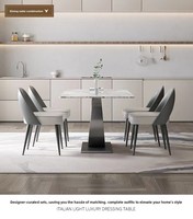 Table à manger rectangulaire de style italien minimaliste en acier au carbone Delifeng, plateau en pierre, mobilier de maison multifonctionnel de luxe