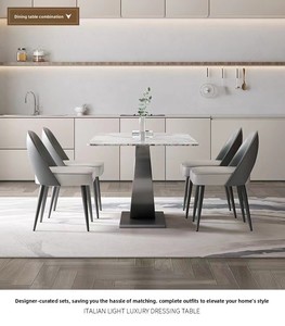 Mesa de Comedor Rectangular de Acero al Carbono Estilo Italiano Minimalista Delifeng, Mueble Multifuncional de Lujo para el Hogar - Product Image 5