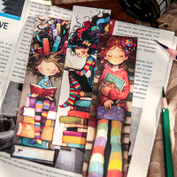 Mr.Paper – Boîte de 32 marque-pages artistiques écologiques avec cartes illustrées de dessins animés pour journalisation, scrapbooking et lecture – Idée cadeau