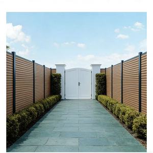Exterior Aluminum Plastic Slat Wood Privacy Panel <strong>Decorative</strong> <strong>Garden</strong> Outdoor Wpc Patio Deck <strong>Fences</strong> <strong>for</strong> Houses - Product Image 3
