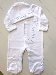 Pakaian Bayi Monogram, Baju Bayi Baru Lahir, Baju Bayi Kembar, Pakaian Bayi Seragam, Pakaian Bayi untuk Foto, Pakaian Bayi Pulang Rumah - Product Image 2