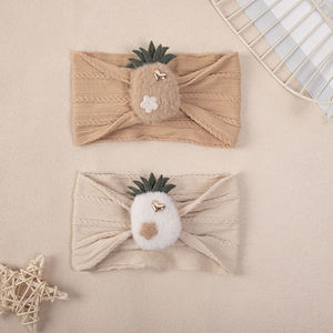 Linda piña muñeca flor sombreros recién nacido bebé niña nailon banda para el cabello halógeno puerta sombrero accesorios elegante diadema para bebés - Product Image 2