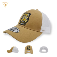 Gorras de Australia, venta al por mayor, parche bordado, gorras deportivas marrones de malla OEM personalizadas, gorra de camionero