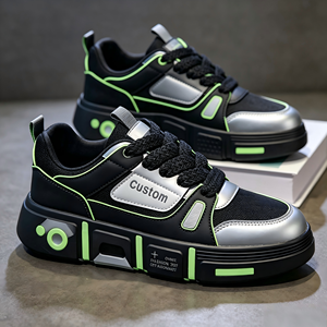 Zapatillas Deportivas con Bloques de Color, Plataforma Gruesa, Transpirables, con Paneles de Malla, Antideslizantes, para Uso Diario, Otoño/Primavera - Product Image 3