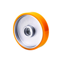 Roues pivotantes robustes en polyuréthane avec noyau en aluminium 125x32mm et roulement à billes jaunes pour chariot à main, directement de l'usine