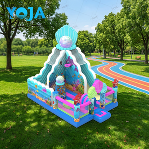 Château gonflable commercial, combo château sauteur et toboggan, thème sirène, certifié CE, capacité 1000 lbs - Product Image 1