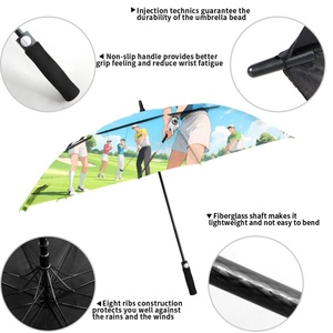 Paraguas de Golf Personalizado con Logotipo, Resistente al Viento, de Poliéster, Apertura Automática, Tamaño Grande de 68 Pulgadas, Impermeable, para Hombre y Mujer - Product Image 2
