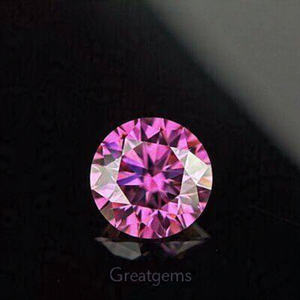 Belle pierre précieuse ronde Moissanite rose, qualité AAA supérieure pour la fabrication de bijoux. - Product Image 2