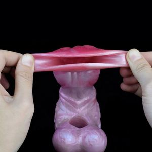 Funda para Pene con Nudo Canino y 2 Testículos, Dildo Anal de Fantasía, Juguetes Sexuales para Hombres, Retrasa la Eyaculación, Producto Erótico - Product Image 3