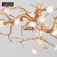 Lustre personnalisé de luxe en laiton poli finition chrome, branches, fleurs en cristal blanc, hauteur réglable, éclairage LED au plafond