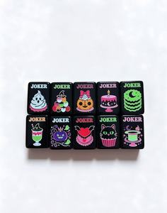 Jeu de Mahjong Américain Noir Série Desserts Gothiques Roses Halloween – Cadeau Idéal pour Fêtes en Famille - Product Image 5