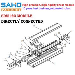 Standart strok 100 ~ 1050mm vida modülü için 1 m/s yüksek yük 15-50kg lineer aktüatör ile <span class=keywords><strong>SDM120</strong></span> lineer modül - Product Image 5