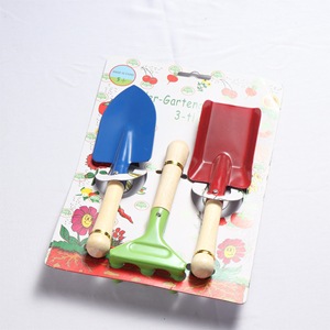 Children's Gardening Tools Set 3-Piece Shovel Rake Trowel Wooden Handle Lightweight Garden Hand Tools For Kids Planting - Product Image 1