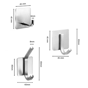 Hf Mới Đến Nhiệm Vụ Nặng Nề Tường Tự Dính Khăn Móc Áo Móc Thép Không Gỉ 304 Móc Áo Cho Phòng Tắm Và Nhà Bếp - Product Image 2