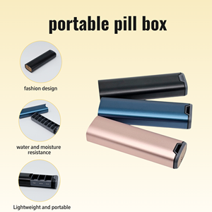 Organizador semanal de pastillas de 7 días-Pastillero de gran capacidad de aluminio y madera elegante de primera calidad para suplementos, pastillas y vitaminas. - Product Image 2