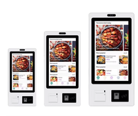 Wall Mount Stand 21.5 23.8 27 32 Inch Touch Screen Kiosk Cashless POS Fast Food Restaurant Self Service Order Payment Kiosk