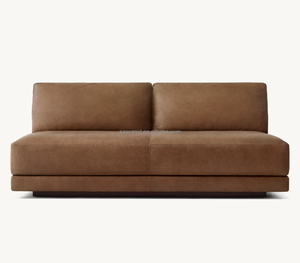 Sassanid Original Italiano Postmodernismo Sofá Cortona Slim-Arm Cojín completo Respaldo Cuero U-Chaise Seccional - Product Image 3