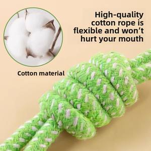 Jouet interactif à nœuds résistant aux morsures et durable pour la dentition des petits chiens, chiots Teddy et Bichon - Product Image 2