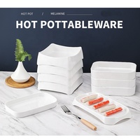 Onbreekbaar modern restaurant servies vaatwasserbestendig hotpot serveerwit melamine bord