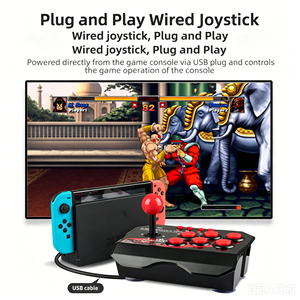 Manette de jeu arcade filaire compatible avec <span class=keywords><strong>Nintendo</strong></span> Switch, PS3, PC, Android TV, King of Fighters, <span class=keywords><strong>Street</strong></span> <span class=keywords><strong>Fighter</strong></span> - Product Image 6