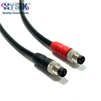 Kabel Konektor Sirkular M8 3 Pin Female, Pigtail Lurus, Kabel Terpasang, Satu Ujung, 3m dengan Kabel Tambahan untuk Sensor