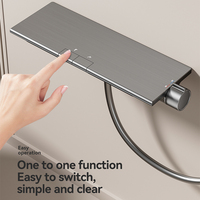 Ensemble de douche à main carré en alliage d'aluminium avec jet réglable et fonction massage, fixation murale pour salle de bain 3298