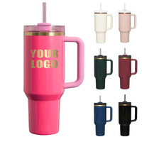USA Or arc-en-ciel Plaqué Acier Inoxydable Gravure Laser Blancs Tasse De Voyage En Gros En Vrac Tasse En Métal 40oz Gobelet avec Poignée