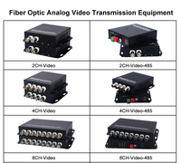 Kit de Transmisor y Receptor de Video Analógico BNC CVBS de 2, 4 y 8 Canales a Fibra Óptica, Compatible con Control PTZ RS485, Conversor de Medios