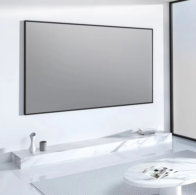 Y-100 4K HD Grey Crystal Light Rejecting PVC Projector Screen Narrow Fixed Frame Wall Mounted Home Cinema Screen