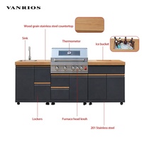 Pavillon BBQ manuel haut de gamme étanche avec évier – Suite de cuisson extérieure complète pour jardin