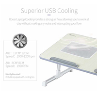 Bureau d'ordinateur portable de vente chaude d'usine avec ventilateur de refroidissement USB noir plateau de lit de bureau pliable réglable pour table d'étude de bureau à domicile