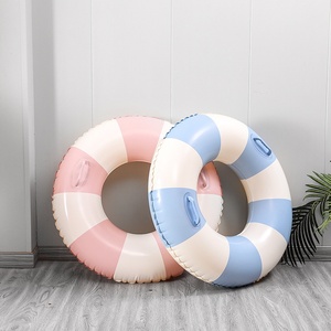 Bouée de natation épaissie pour enfants avec design rétro rayé et couleurs assorties - Product Image 3