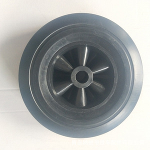 Rueda de caucho sólido de 10 pulgadas, capacidad de carga de 200 kg, banda de rodadura firme, color gris, para carretillas de mano - Product Image 1