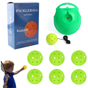 Weighted Base <b>Trainer</b> Elastic Return Cord Reusable Balls Durable Plastic Portable Handle Pickleball Training Ball With Base - Product Image 3