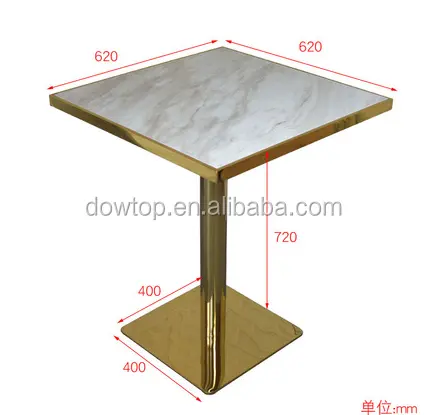 Hot Selling Stahl basis modernes Design Fast Food Square Restaurant Esstisch